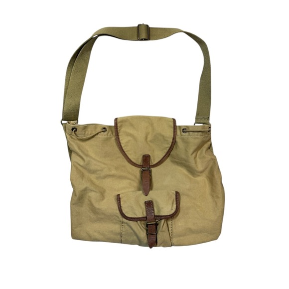 Denim Supply‎ Ralph Lauren Men's Brown Rucksack Canvas Military Bag STAINS - Picture 1 of 12